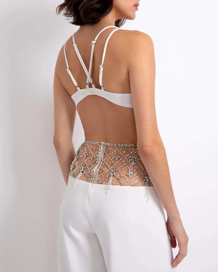 Bottoms Women PatBO HandBeaded Wide Leg Pant FINAL SALE