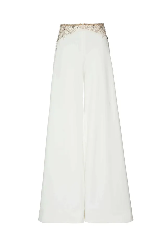 Bottoms Women PatBO HandBeaded Wide Leg Pant FINAL SALE