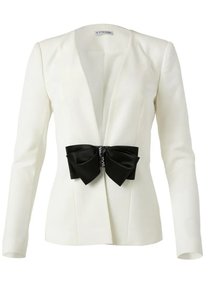 BOW DETAIL BLAZER White Multi Women VENUS Blazers