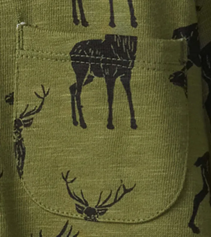 Boys Magestic Elk Jersey Button Down Shirt Hatley
