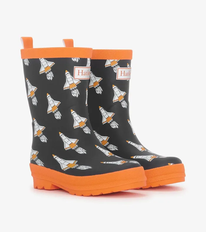 Boys Space Shuttles Matte Rain Boots Hatley