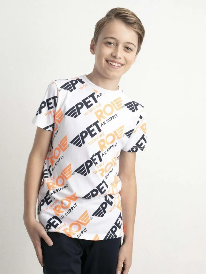 Boys TShirts Petrol Industries TShirt With AllOver Print Bright White