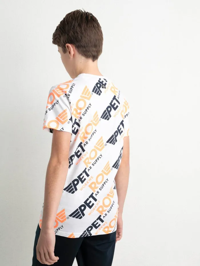 Boys TShirts Petrol Industries TShirt With AllOver Print Bright White