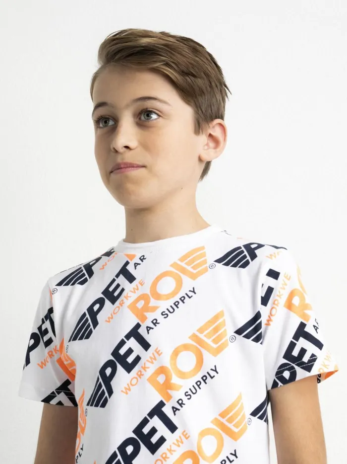 Boys TShirts Petrol Industries TShirt With AllOver Print Bright White