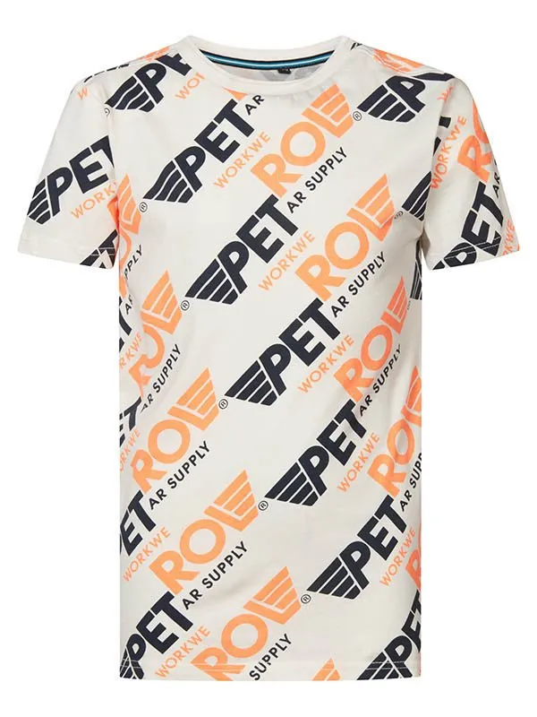Boys TShirts Petrol Industries TShirt With AllOver Print Bright White