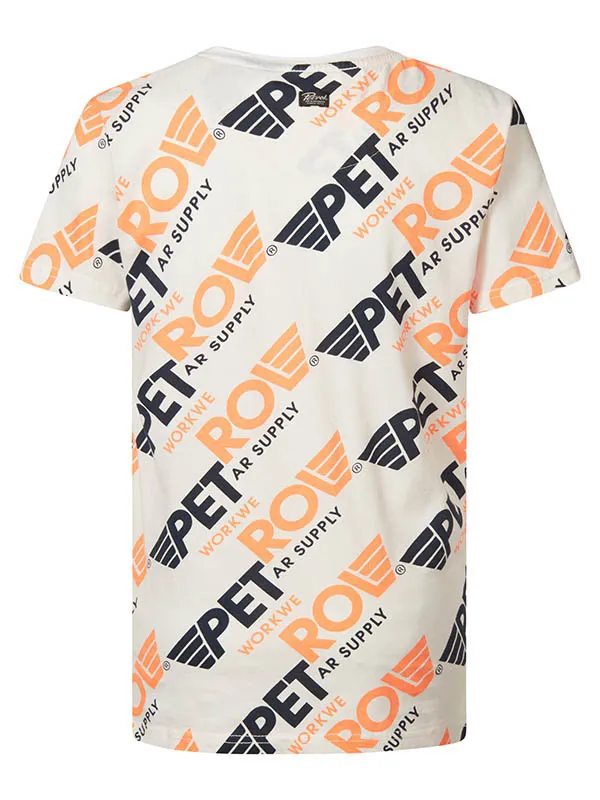 Boys TShirts Petrol Industries TShirt With AllOver Print Bright White