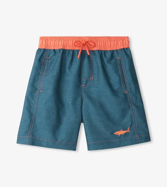 Boys Textured Shark Swim Trunks Hatley