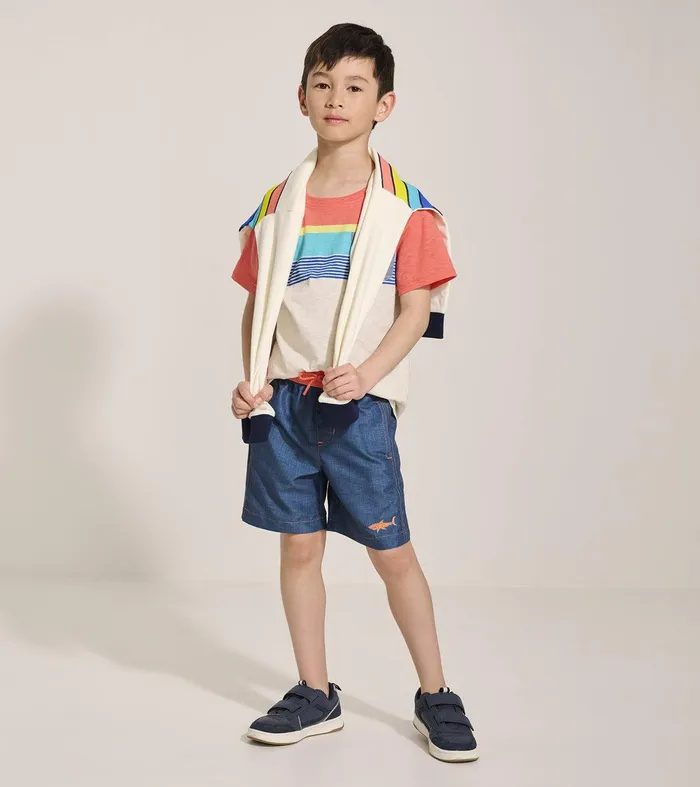 Boys Textured Shark Swim Trunks Hatley