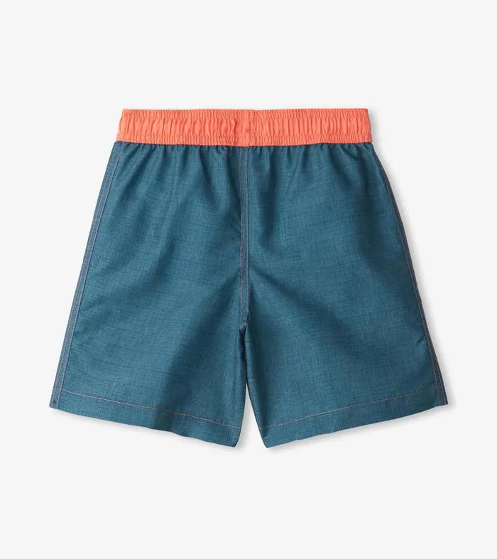Boys Textured Shark Swim Trunks Hatley