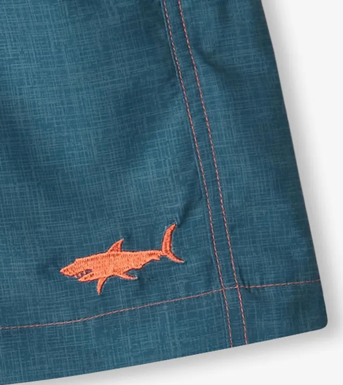 Boys Textured Shark Swim Trunks Hatley