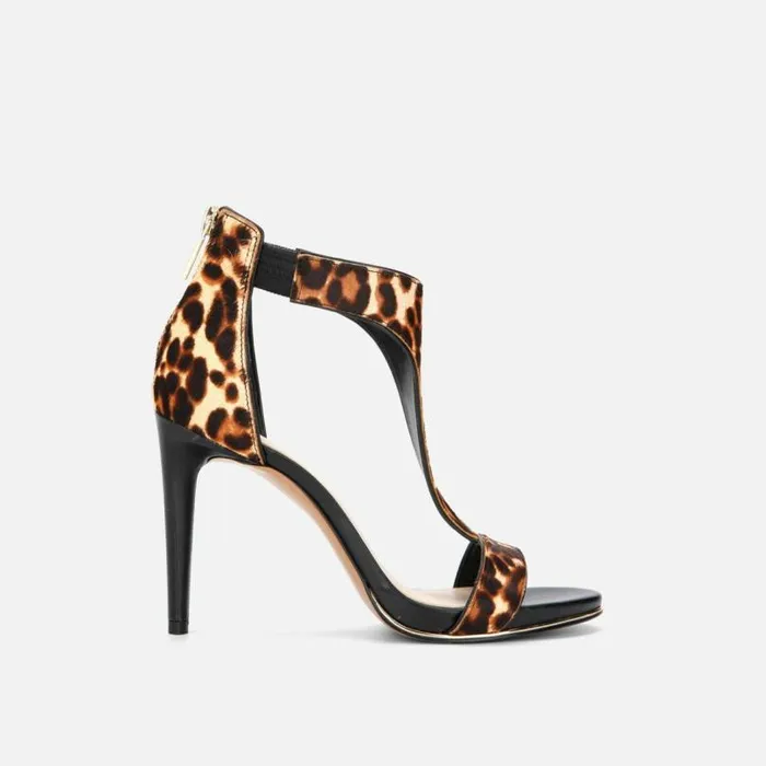 Brooke TStrap Hair Calf Heel White Women Kenneth Cole Heels