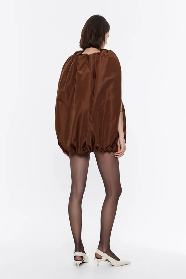 Brown Balloon Dress Brown Women Bimba Y Lola Dresses And Jumpsuits Brown Balloon Dress Brown Women Bimba Y Lola Dresses And Jumpsuits