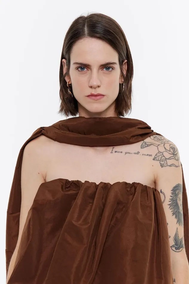 Brown Balloon Dress Brown Women Bimba Y Lola Dresses And Jumpsuits Brown Balloon Dress Brown Women Bimba Y Lola Dresses And Jumpsuits