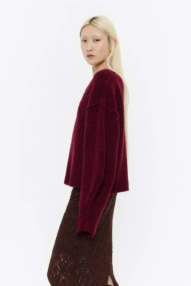 Burgundy Alpaca Seams Jumper Burgundy Women Bimba Y Lola Knitwear Burgundy Alpaca Seams Jumper Burgundy Women Bimba Y Lola Knitwear