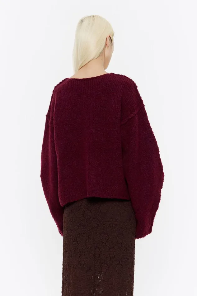 Burgundy Alpaca Seams Jumper Burgundy Women Bimba Y Lola Knitwear Burgundy Alpaca Seams Jumper Burgundy Women Bimba Y Lola Knitwear