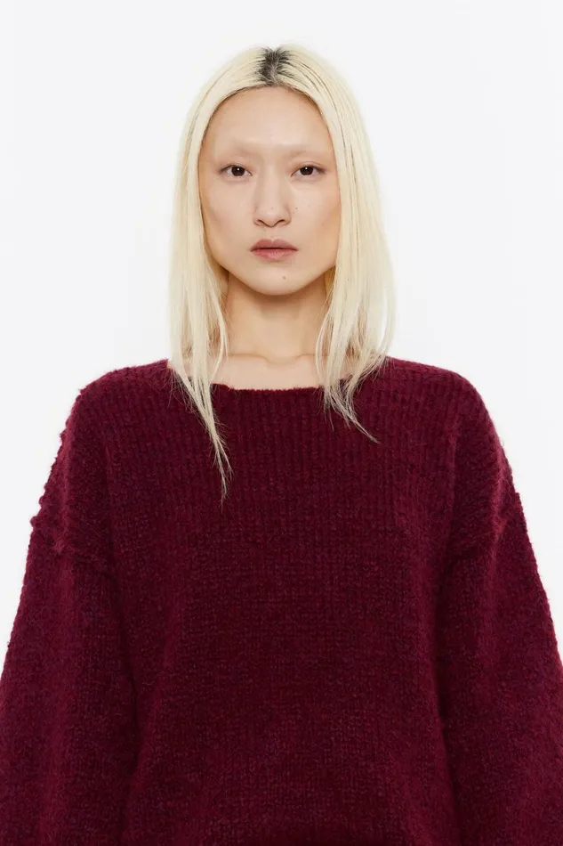 Burgundy Alpaca Seams Jumper Burgundy Women Bimba Y Lola Knitwear Burgundy Alpaca Seams Jumper Burgundy Women Bimba Y Lola Knitwear