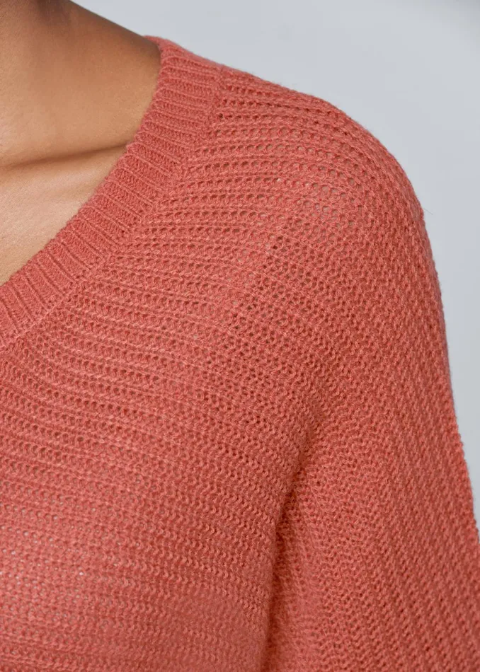 BUTTON BACK DETAIL SWEATER Burnt Orange Women VENUS Pullover