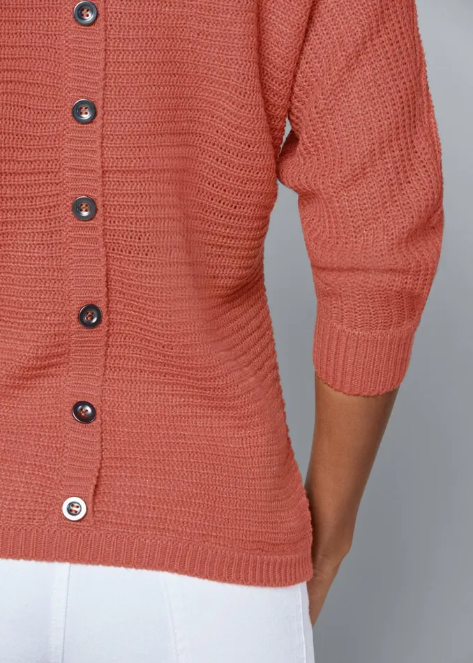 BUTTON BACK DETAIL SWEATER Burnt Orange Women VENUS Pullover