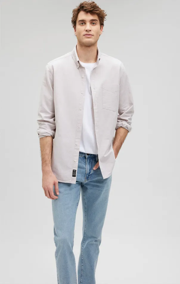 ButtonDown Long Sleeve Shirt In Silver Lining Men Mavi Jeans TShirts