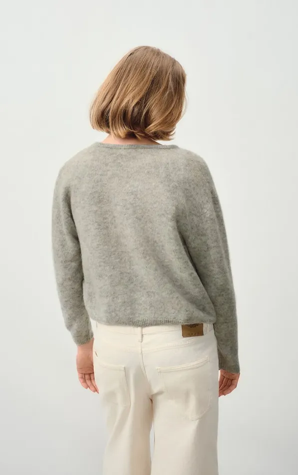 Cardigan Vitow Melange Light Grey Women American Vintage Jumpers and Cardigans Cardigan Vitow Melange Light Grey Women American Vintage Jumpers and Cardigans