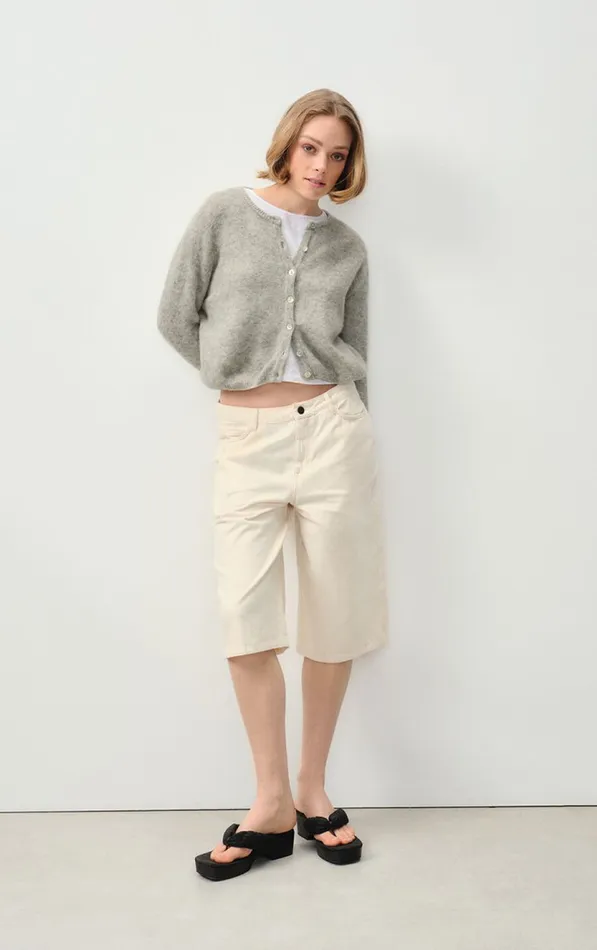 Cardigan Vitow Melange Light Grey Women American Vintage Jumpers and Cardigans Cardigan Vitow Melange Light Grey Women American Vintage Jumpers and Cardigans