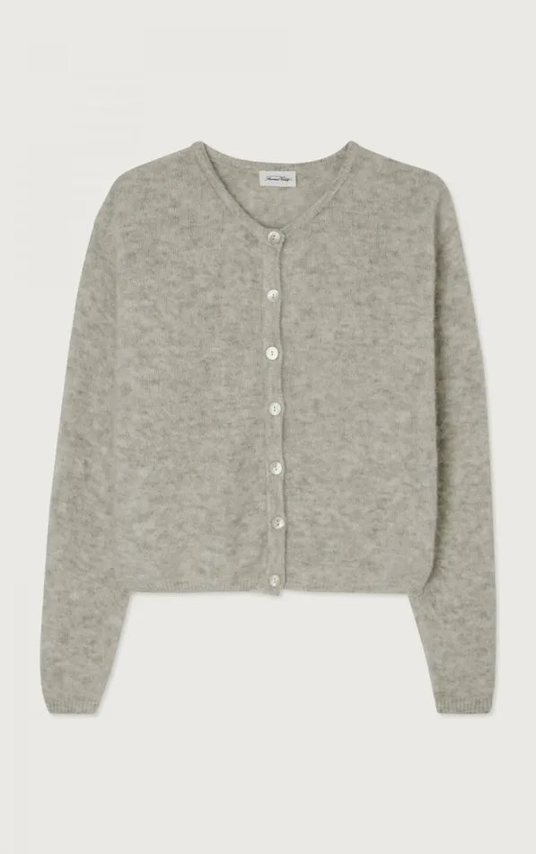 Cardigan Vitow Melange Light Grey Women American Vintage Jumpers and Cardigans Cardigan Vitow Melange Light Grey Women American Vintage Jumpers and Cardigans