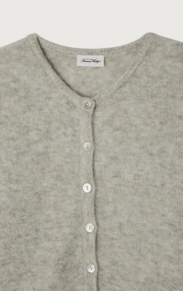 Cardigan Vitow Melange Light Grey Women American Vintage Jumpers and Cardigans Cardigan Vitow Melange Light Grey Women American Vintage Jumpers and Cardigans
