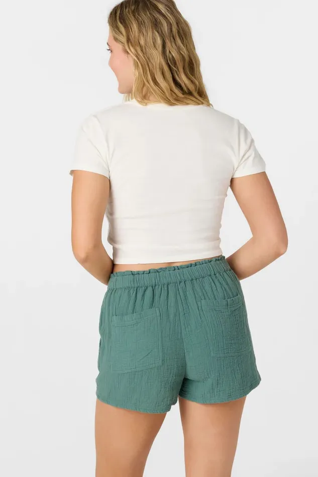 CARLA CRINKLE DOUBLE GAUZE BEACH SHORTS Silver Pine Women O039NEILL Collections