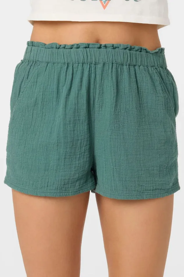 CARLA CRINKLE DOUBLE GAUZE BEACH SHORTS Silver Pine Women O039NEILL Collections
