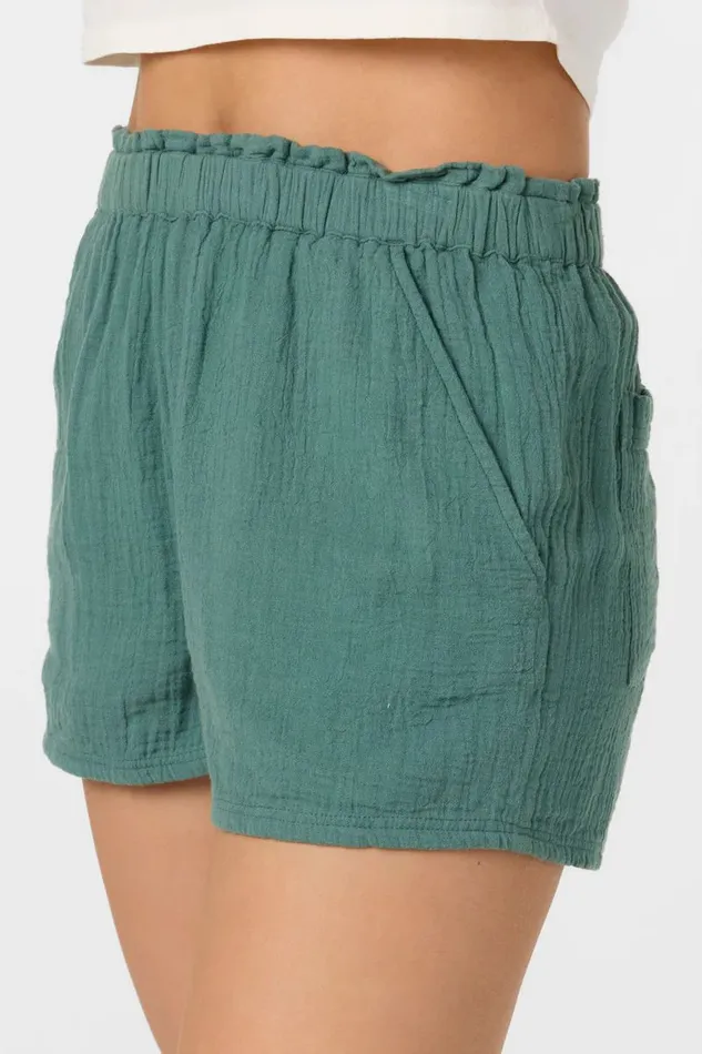 CARLA CRINKLE DOUBLE GAUZE BEACH SHORTS Silver Pine Women O039NEILL Collections