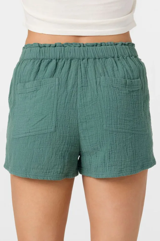 CARLA CRINKLE DOUBLE GAUZE BEACH SHORTS Silver Pine Women O039NEILL Collections
