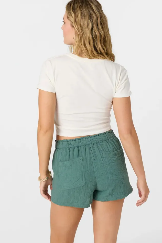 CARLA CRINKLE DOUBLE GAUZE BEACH SHORTS Silver Pine Women O039NEILL Collections