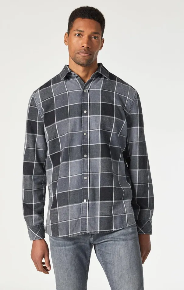 Check Shirt In Black Indigo Check Men Mavi Jeans TShirts