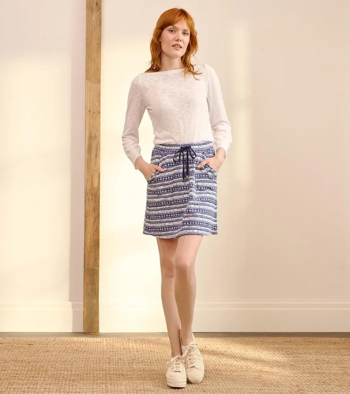Christine Skirt 8211 Blue Brush Stripes Hatley