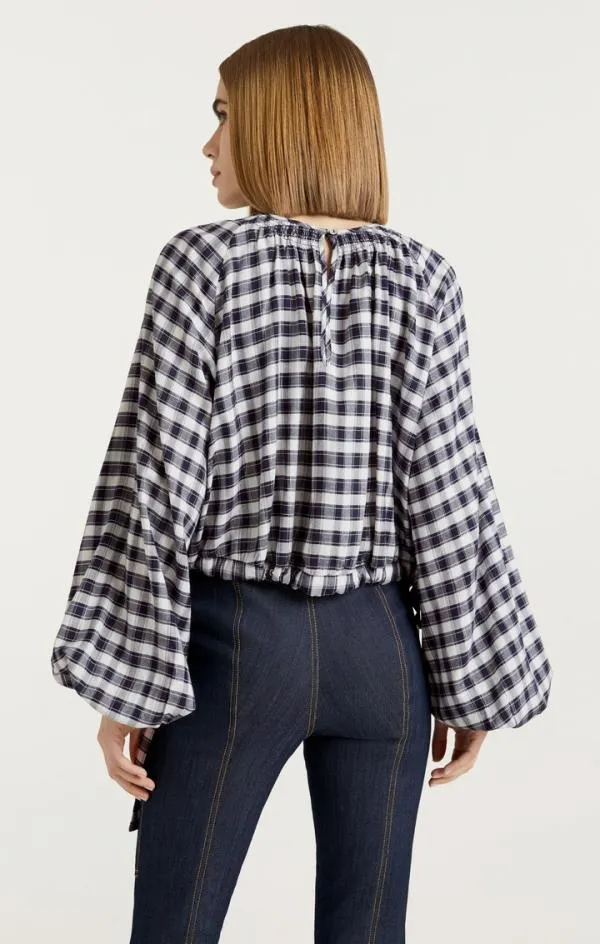 Cinq Sept Adia Top Navywhite Women Long Sleeve Tops