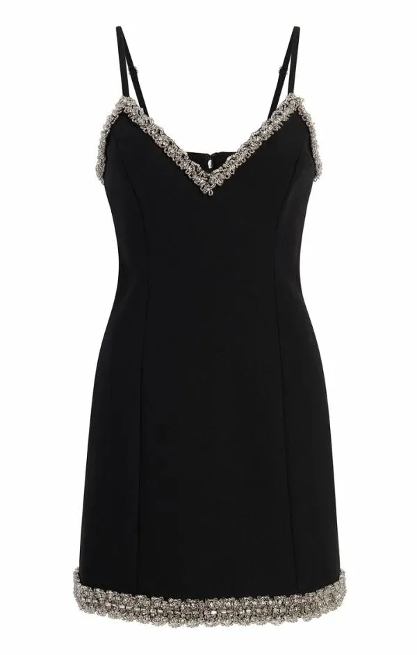 Cinq Sept Chunky Bead Embellished Brea Dress Black Women Mini
