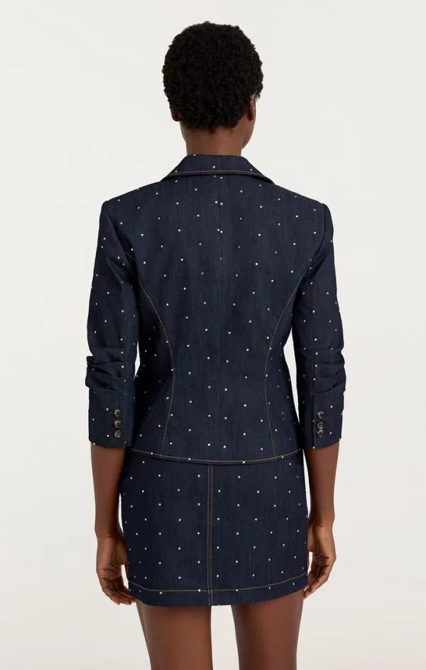 Cinq Sept Ditsy Rhinestone Le Petit Khloe Blazer Indigo Women Blazers