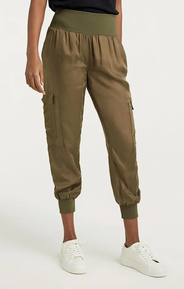 Cinq Sept Giles Pant Cupro Olive Women Pants