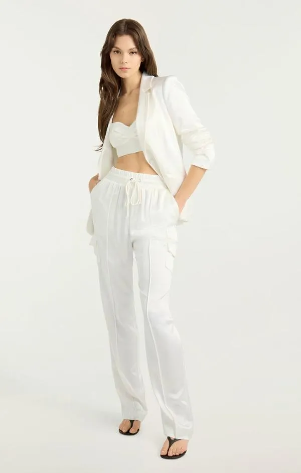 Cinq Sept Satin Kylie Blazer Ivory Women Blazers
