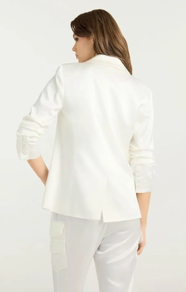 Cinq Sept Satin Kylie Blazer Ivory Women Blazers