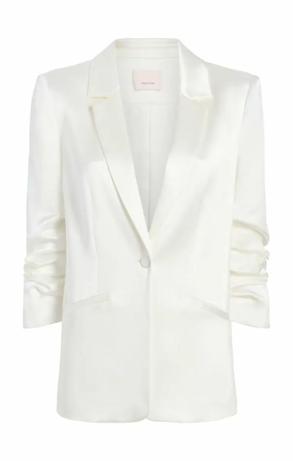Cinq Sept Satin Kylie Blazer Ivory Women Blazers