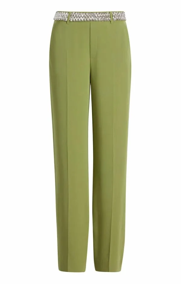 Cinq Sept Stacked Jewelry Embellished Collins Pant Moss Women Pants