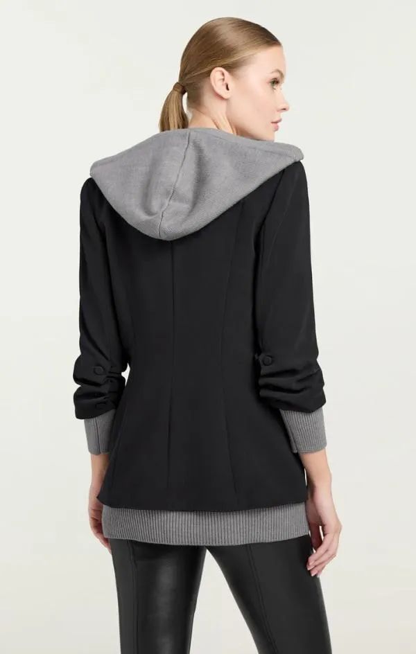 Cinq Sept Sweater Knit Khloe Blazer Blackheather Grey Women Blazers