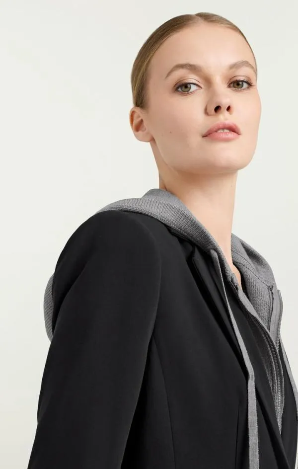 Cinq Sept Sweater Knit Khloe Blazer Blackheather Grey Women Blazers
