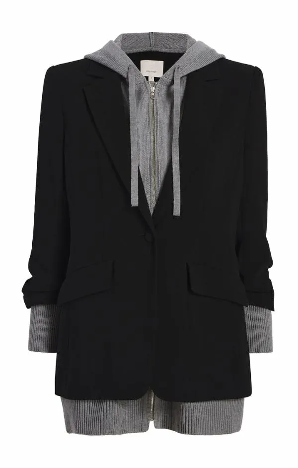 Cinq Sept Sweater Knit Khloe Blazer Blackheather Grey Women Blazers