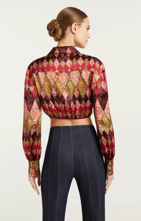 Cinq Sept Thea Patchwork Christianna Top Pale Rose Multi Women Long Sleeve Tops