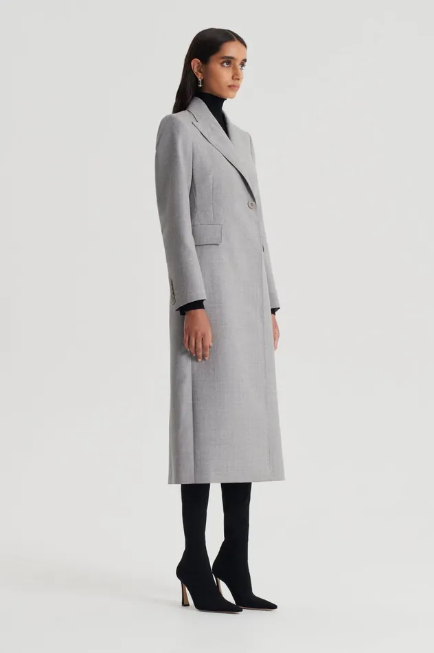 Coats Women Scanlan Theodore TAILORED COAT Grey Coats Women Scanlan Theodore TAILORED COAT Grey