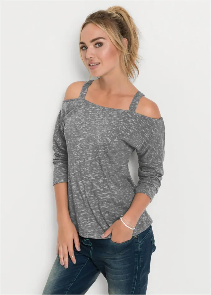 Coldshoulder Casual Top Grey Women VENUS Casual Tops