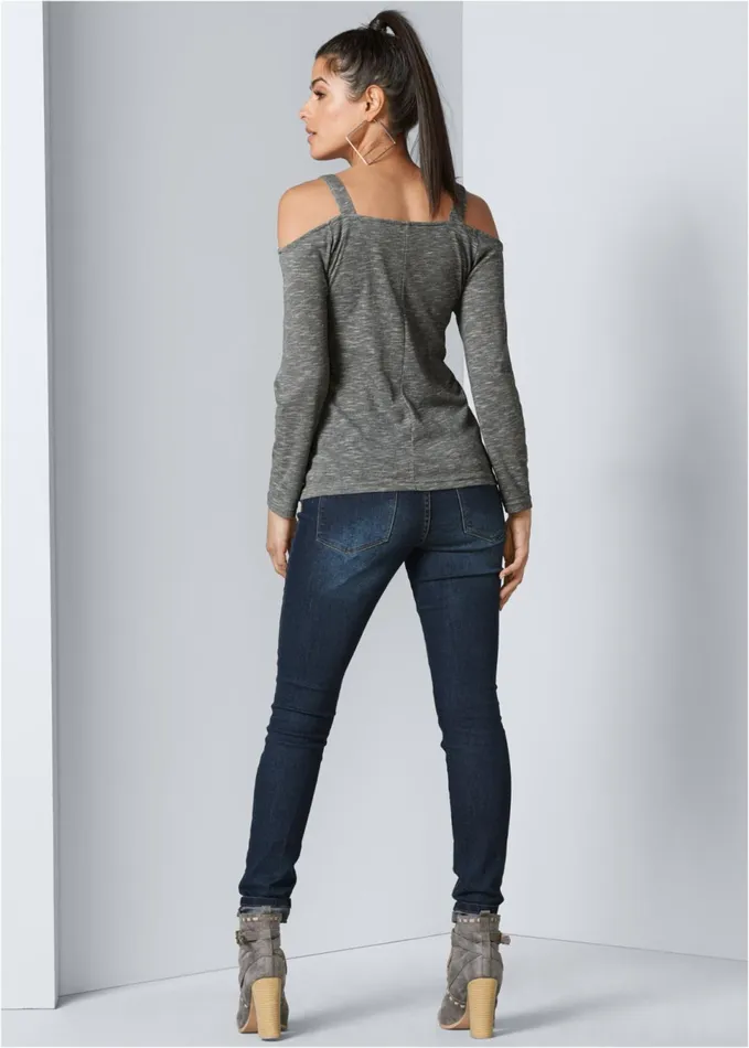 Coldshoulder Casual Top Grey Women VENUS Casual Tops