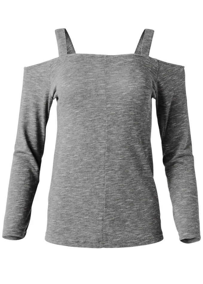 Coldshoulder Casual Top Grey Women VENUS Casual Tops